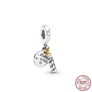 Pandora Bracelet Original Heart-Shaped Fit 925 Sterling Silver Golden