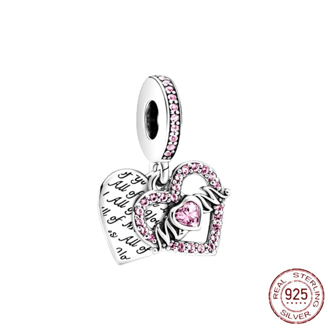 Pandora Bracelet Original Heart-Shaped Fit 925 Sterling Silver Golden