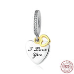 Pandora Bracelet Original Heart-Shaped Fit 925 Sterling Silver Golden