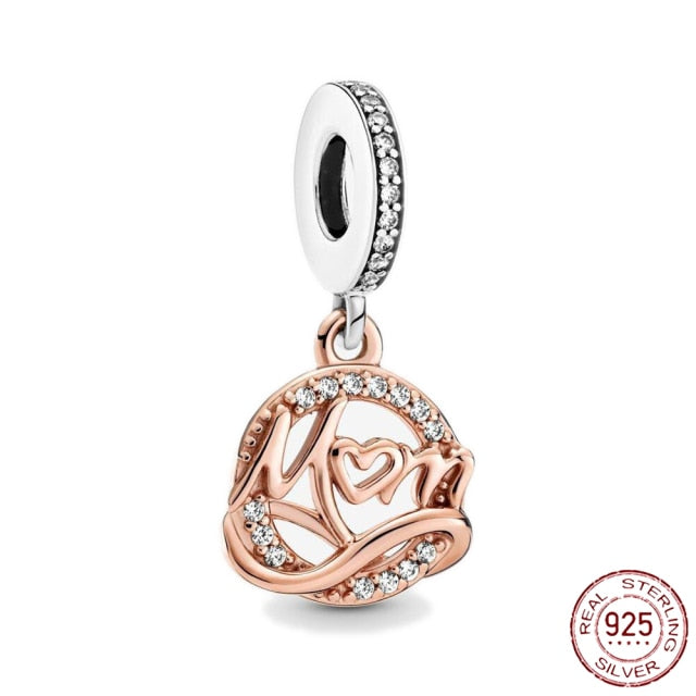 Pandora Bracelet Original Heart-Shaped Fit 925 Sterling Silver Golden