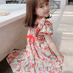 Summer Girls Dress Strap Hollow Embroidery Casual Sleeveless Party Princess Dress