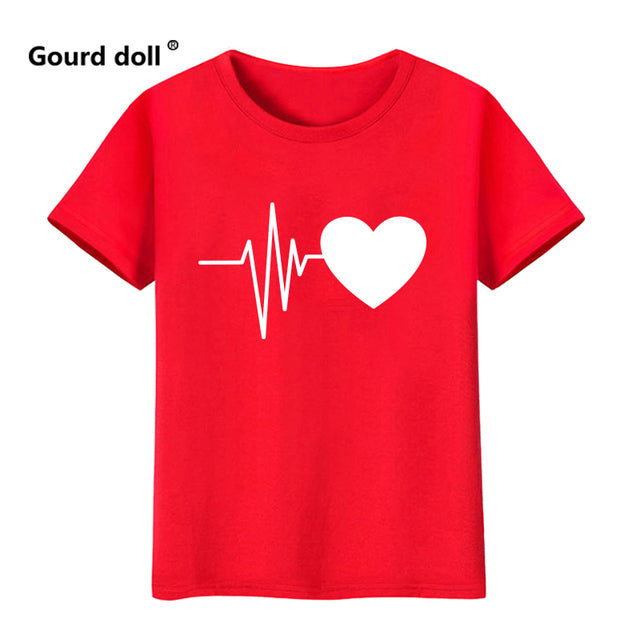 Heartbeat Outfits Family Matching T-shirt lovely Mom Dad Kids Me Baby Outfit