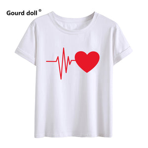 Heartbeat Outfits Family Matching T-shirt lovely Mom Dad Kids Me Baby Outfit