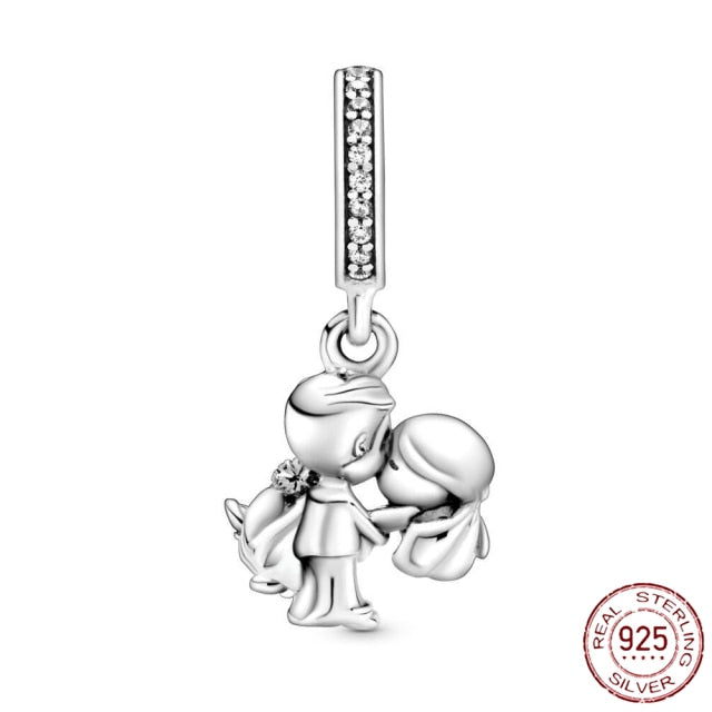 925 Sterling Silver Fit Original Pandora forever family Charm Women Jewelry