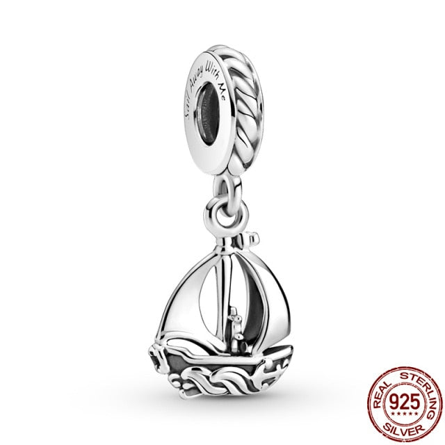 Sterling Silver Round charm Fit Original Pandora Bracelet