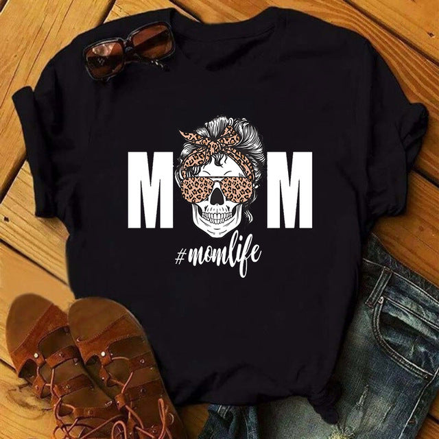 Women T-shirt  Skull Deer Turban T-shirt Clothes Short Sleeve Graphic T-shirt Tops