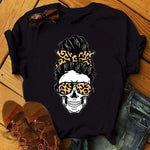 Women T-shirt  Skull Deer Turban T-shirt Clothes Short Sleeve Graphic T-shirt Tops