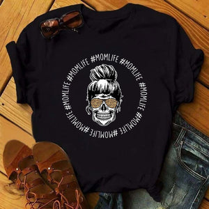 Women T-shirt  Skull Deer Turban T-shirt Clothes Short Sleeve Graphic T-shirt Tops