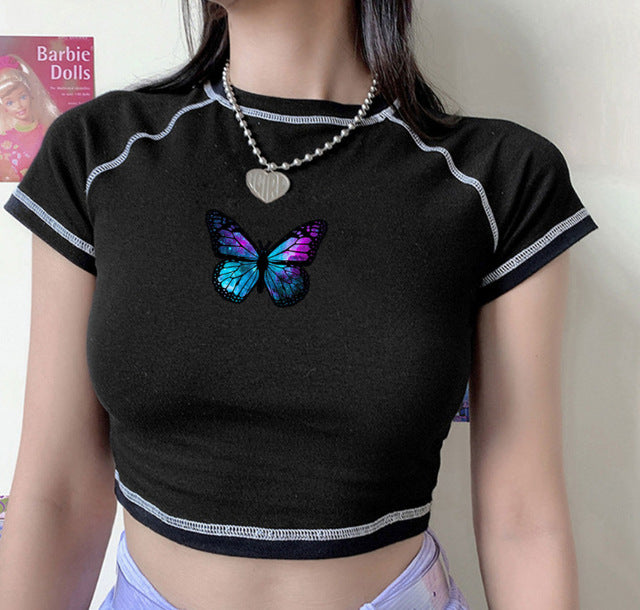 Angel Printed Short Sleeve Top T Shirt Women Summer Clothes Cute Print T-shirt Ladies Streetwear