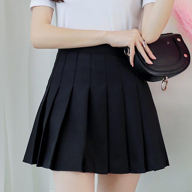 Women High Waist Skirt Summer Casual black tennis School Uniform Mini Skirts for Girls