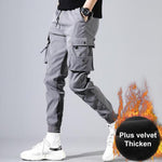 Men Pants Hip Hop Pants New Male Trousers Men Solid Multi-pocket Cargo Pants Skinny Fit Sweatpants