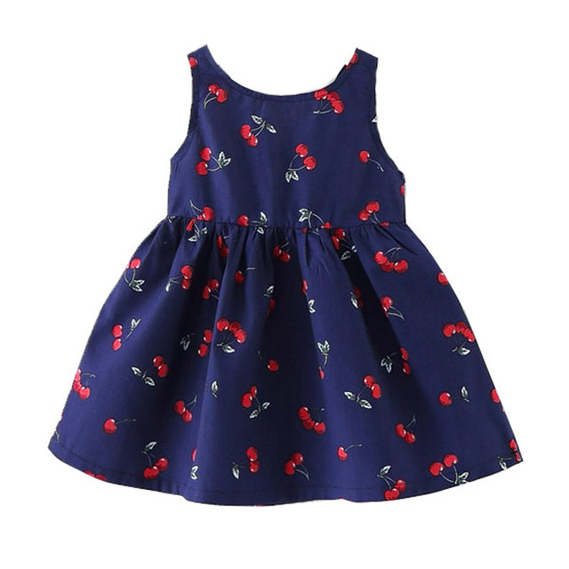 Summer Girls Dress Strap Hollow Embroidery Casual Sleeveless Party Princess Dress