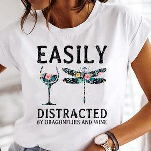 Women Print Clothes Watercolor Tops Tee Tshirt Fashion Print Cartoon O-neck Ladies T-Shirt