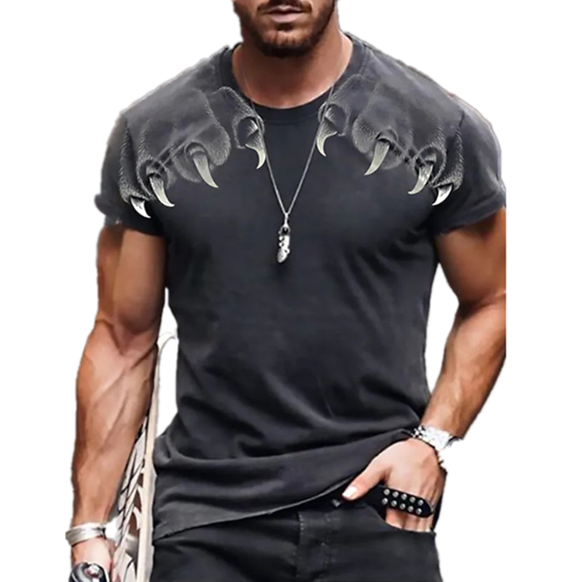 Black Soul Street Men T-shirt Ghost Claw Summer Short Sleeve 3D Printing Fashion Loose Top