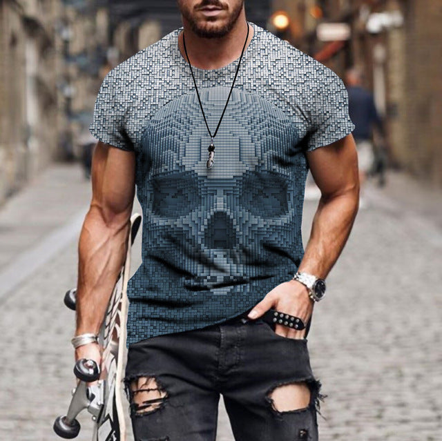 Black Soul Street Men T-shirt Ghost Claw Summer Short Sleeve 3D Printing Fashion Loose Top