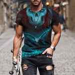 Black Soul Street Men T-shirt Ghost Claw Summer Short Sleeve 3D Printing Fashion Loose Top