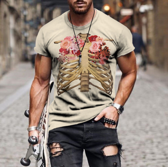 Black Soul Street Men T-shirt Ghost Claw Summer Short Sleeve 3D Printing Fashion Loose Top