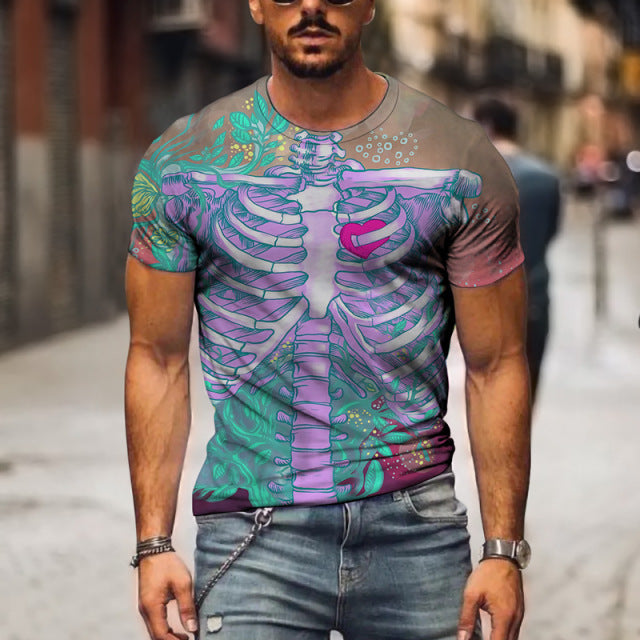 Black Soul Street Men T-shirt Ghost Claw Summer Short Sleeve 3D Printing Fashion Loose Top