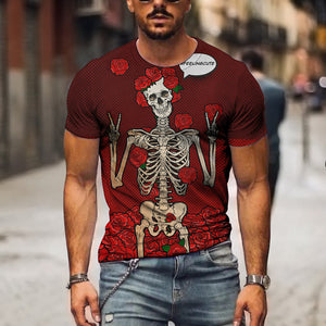 Black Soul Street Men T-shirt Ghost Claw Summer Short Sleeve 3D Printing Fashion Loose Top