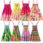 Summer Girls Floral Dress Sling Bohemian Beach Princess Dresses for Girl