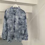 Shirts Women Fashion Tie Dye Top New Korean Loose Casual Clothes