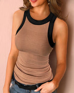 White Women Tank Top Sexy Elastic O Neck Off Shouler Casual Summer Tank Tops Female