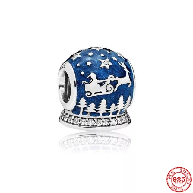 Pandora charm Blue astronaut Charm Bracelet Necklace Women Jewelry 925 Sterling Silver