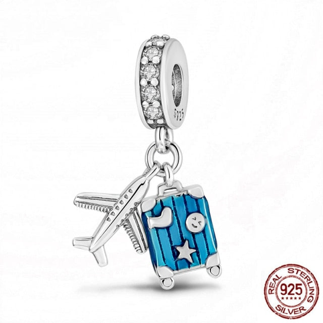 Pandora charm Blue astronaut Charm Bracelet Necklace Women Jewelry 925 Sterling Silver