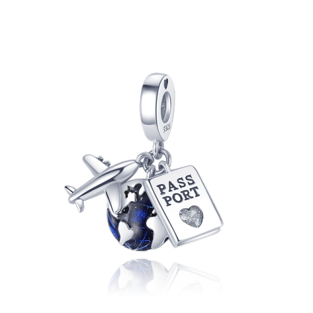 Pandora charm Blue astronaut Charm Bracelet Necklace Women Jewelry 925 Sterling Silver