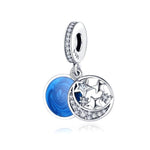 Pandora charm Blue astronaut Charm Bracelet Necklace Women Jewelry 925 Sterling Silver