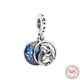 Pandora charm Blue astronaut Charm Bracelet Necklace Women Jewelry 925 Sterling Silver