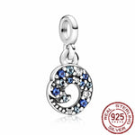 Pandora charm Blue astronaut Charm Bracelet Necklace Women Jewelry 925 Sterling Silver