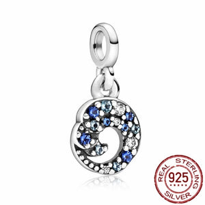 Pandora charm Blue astronaut Charm Bracelet Necklace Women Jewelry 925 Sterling Silver