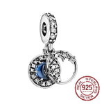 Pandora charm Blue astronaut Charm Bracelet Necklace Women Jewelry 925 Sterling Silver