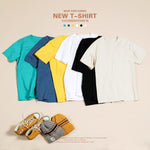 Summer New 100% Cotton White Solid T Shirt Men Causal O-neck T-shirt Male Tops