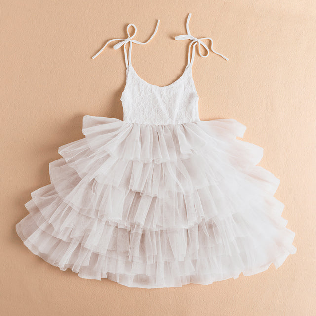 Girls Summer Dresses For Kids Sling Lace Birthday Clothes