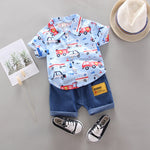 Baby Boys Girls Clothes Clothing Sets Kids Children Boy T-shirts + Pants Suits Summer Toddler