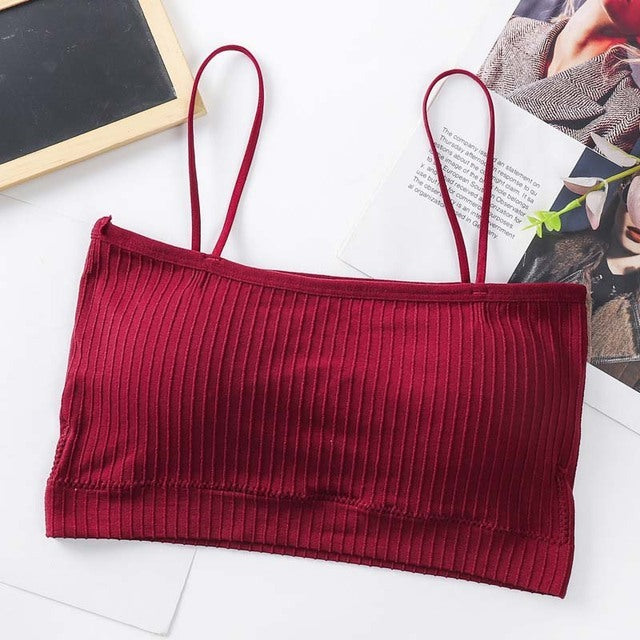 Summer Women Sling Tube Top Sexy Bra Top Breathable Chest Pad Wearing