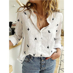 White Yellow Shirts Button Top Lady Loose Long Sleeve Shirt Women Blouses Casual