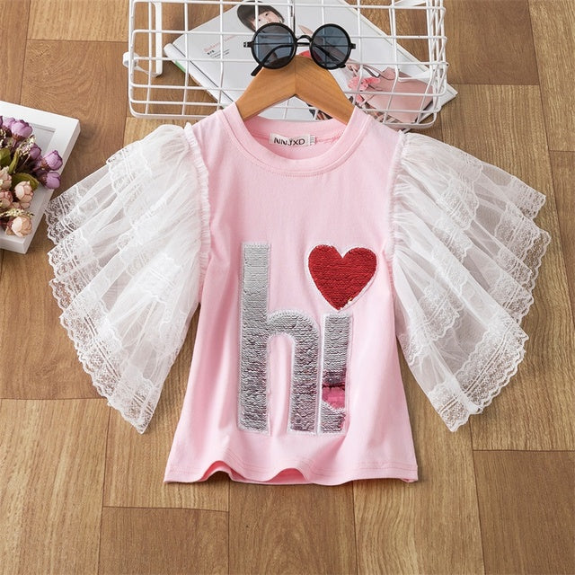 Children Clothing for Sweatshirt girls Sweatsuit Summer T-Shirts Causal Clothes T-shirt for Girls