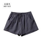 Cotton Linen Shorts Woman Basic Short Pants Mini Trousers High Waist Bottom for Teen Girls Summer Plus