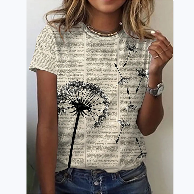 Sunflower Women floral print T-shirts, round neck T-shirts and Floral print, women T-shirts