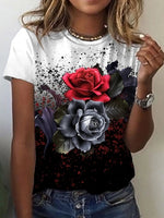 Sunflower Women floral print T-shirts, round neck T-shirts and Floral print, women T-shirts