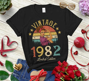 Retro Women T-Shirt Funny 40th Birthday Women Cotton Lady Clothes Fashion O Neck Short Sleeve Tees