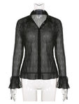 White Folds Cute Shirts Women Fashion Flared Sleeve Button Tops Girl Tees