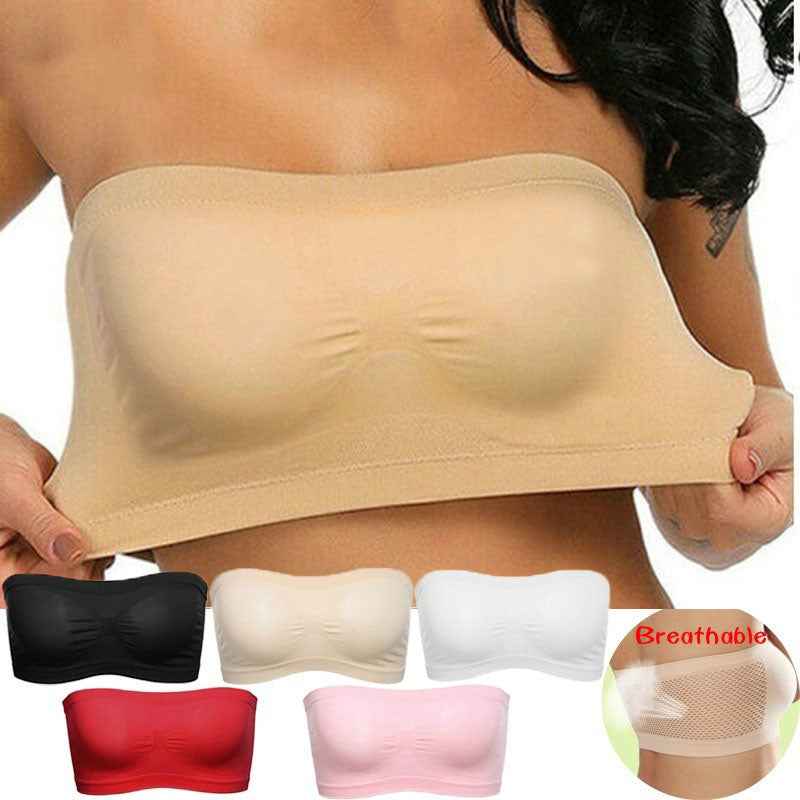 Breathable Bra Strapless Crop Tops Women Ladies Sexy Bra Summer Dress Shouder less Crop Top