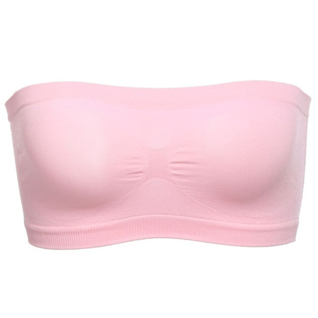 Breathable Bra Strapless Crop Tops Women Ladies Sexy Bra Summer Dress Shouder less Crop Top