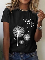 Sunflower Women floral print T-shirts, round neck T-shirts and Floral print, women T-shirts