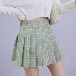 Women Skirt Shorts High Waist A-line Student Plaid Pleated Skirts for Women Clothes