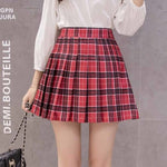 Women Skirt Shorts High Waist A-line Student Plaid Pleated Skirts for Women Clothes